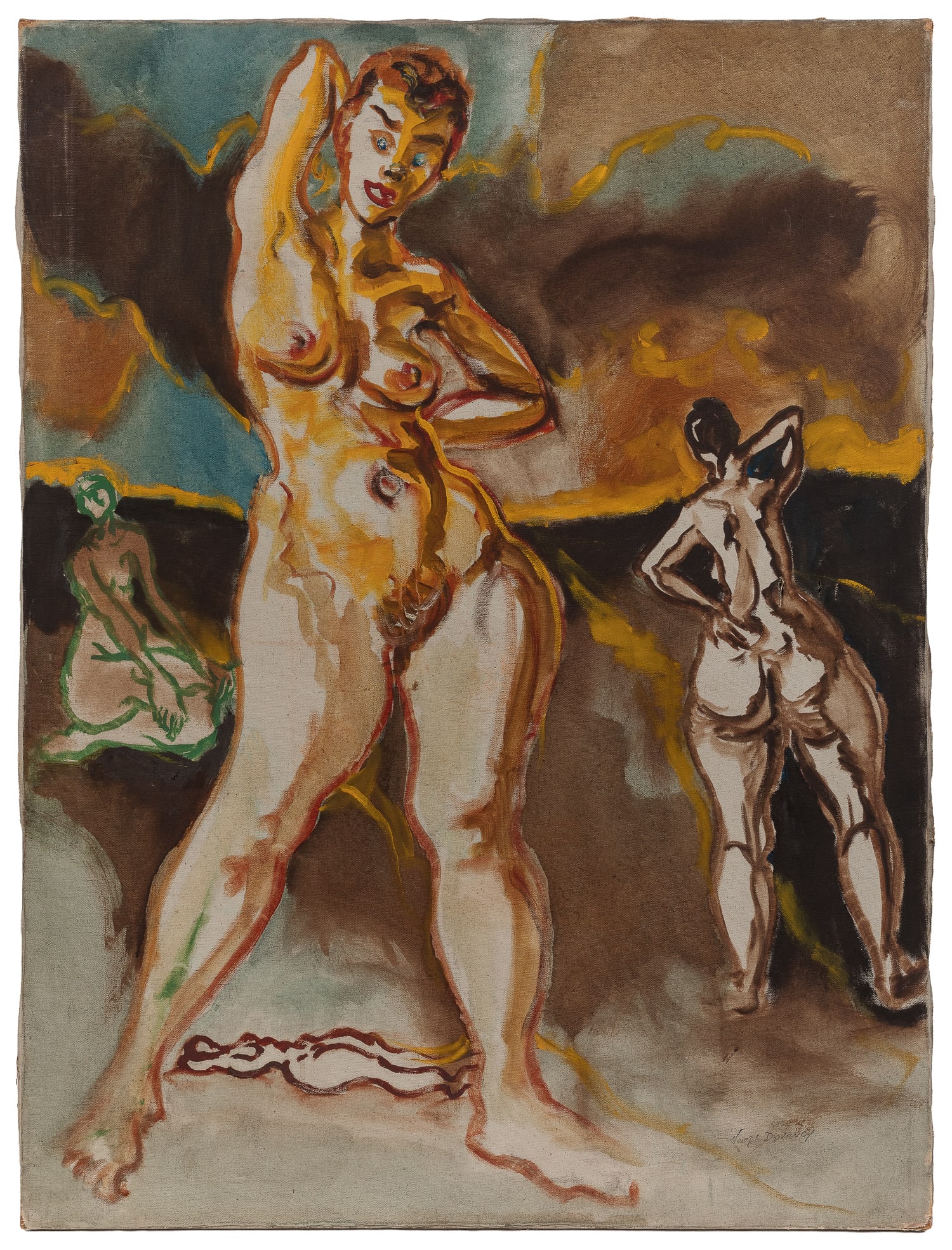 DELANEY, Joseph (1904–1991). Untitled (Nude Figures). Circa 1950. (1 of 2)