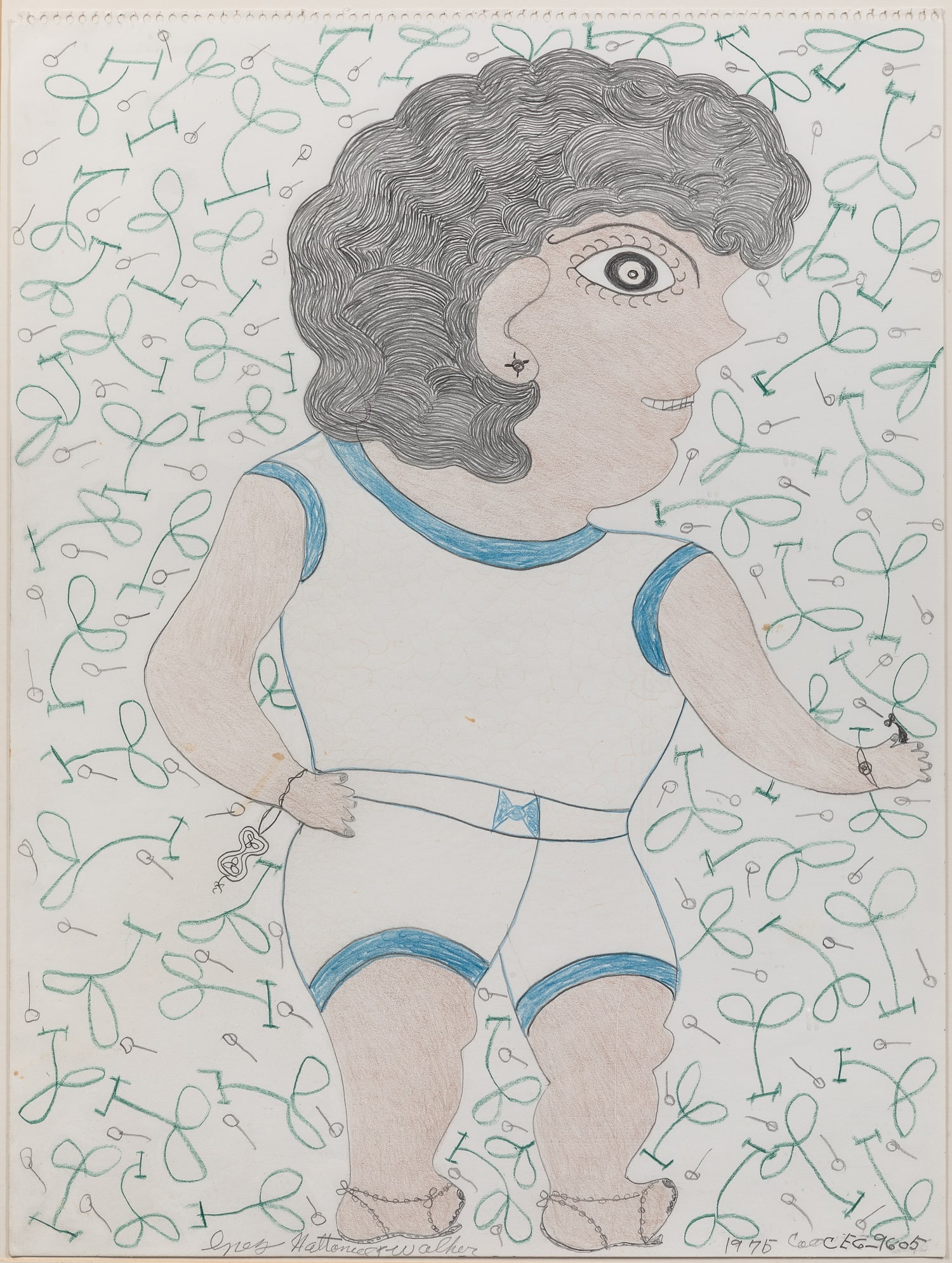NATHANIEL WALKER, Inez (American, 1911-1990). Untitled (Figure in a White One-Piece with Blue Trim). (1 of 2)