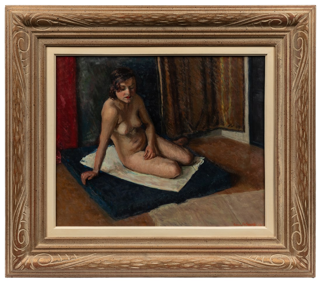 OSTROVSKY, Samuel. (German, 1885-1946). Untitled (Reclining Female Nude) 1931. (1 of 3)