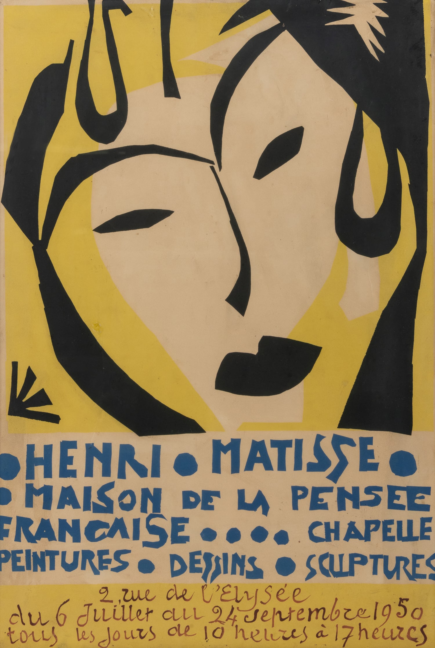 MATISSE, Henri (French,1869-1964) Maison de la Pensee Francais. Exhibition Poster. 1950. (1 of 3)
