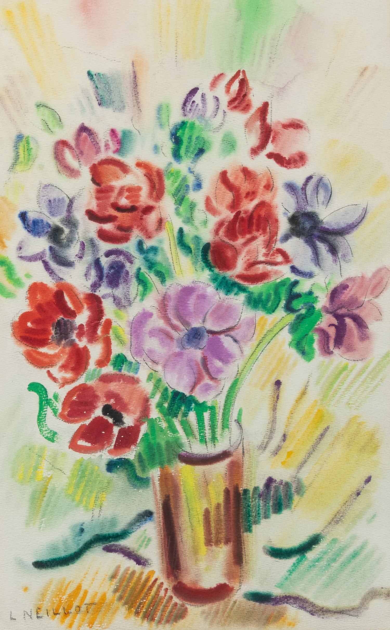 NEILLOT, Louis (French, 1898-1973). Anemonies. 20th Century. (1 of 3)