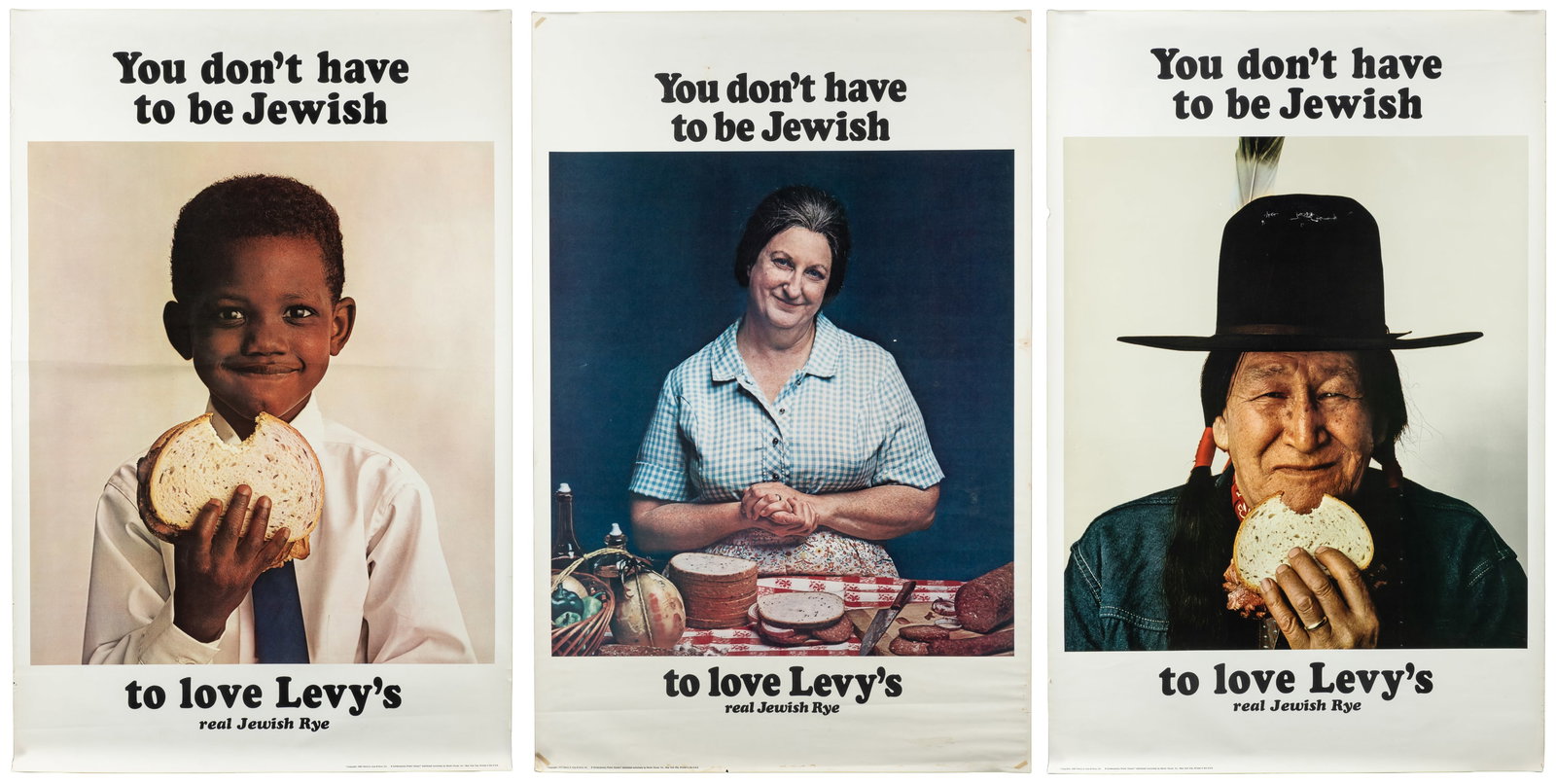 ZIEFF, Howard. You Don't Have to Be Jewish / to Love Levy's Real Jewish Rye. 1967/1971. New York: (1 of 4)