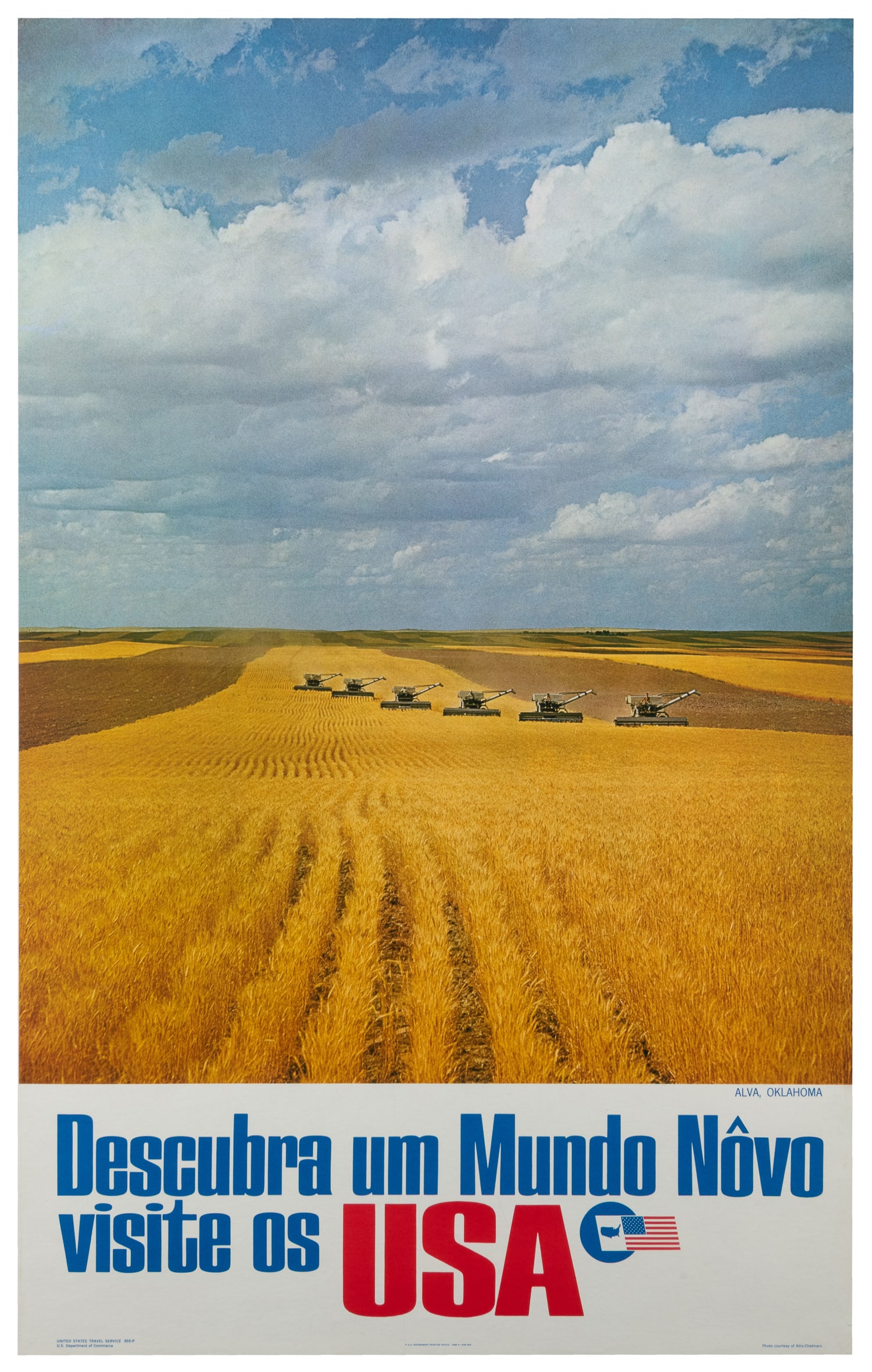 USA / Alva, Oklahoma. 1968.: USA / Alva, Oklahoma. 1968. Washington: Government Printing Office. From a series of posters promoting tourism to the USA issued by the U.S. Department of Commerce. Portuguese version. Linen backed.