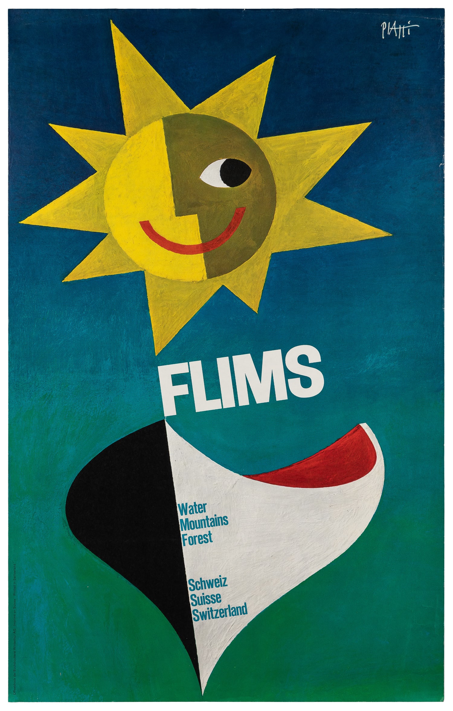 PIATTI, Celestino (1922 - 2007). Flims. 1956. (1 of 1)