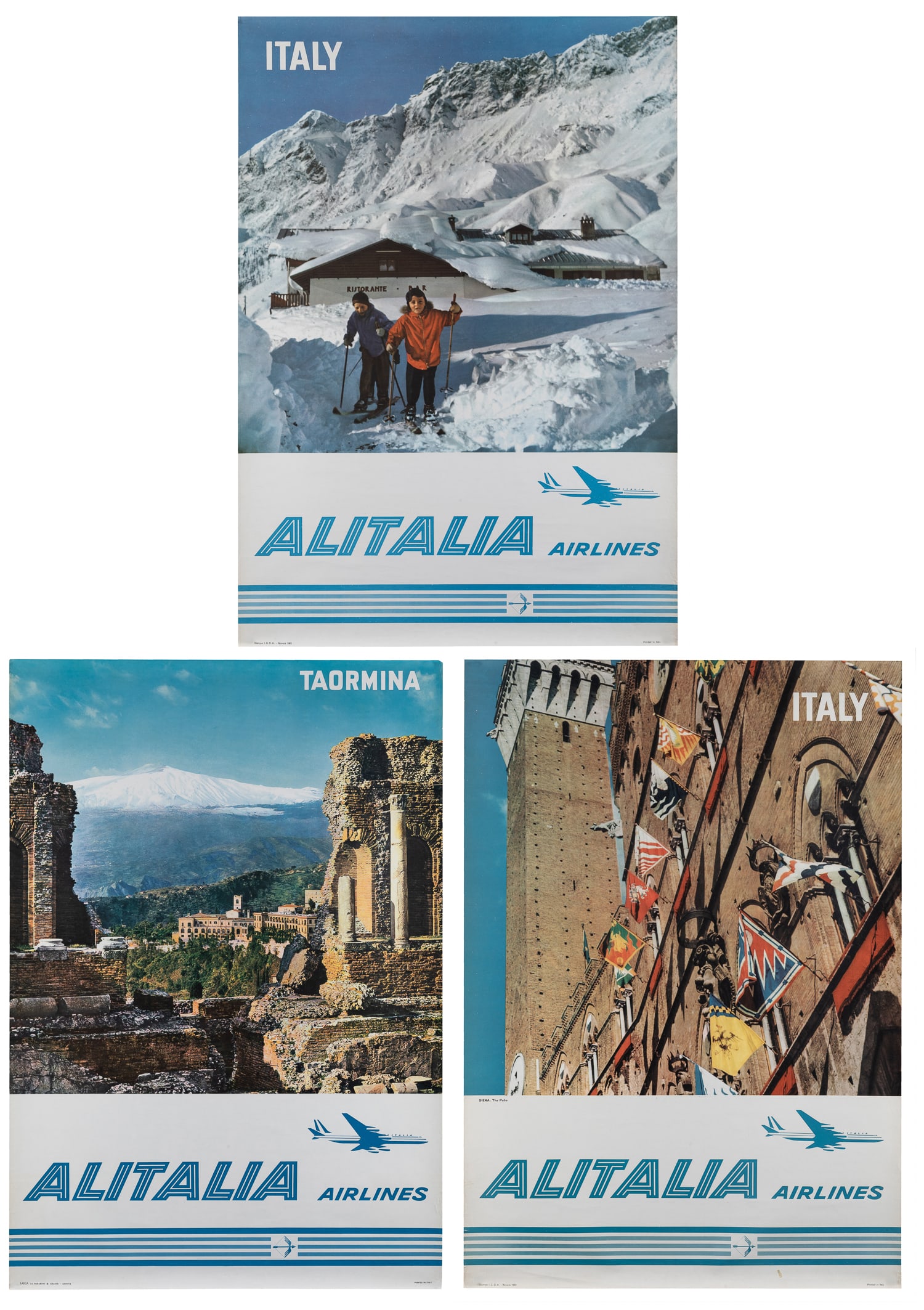 Alitalia Airlines / Italy. Three posters. (1 of 4)