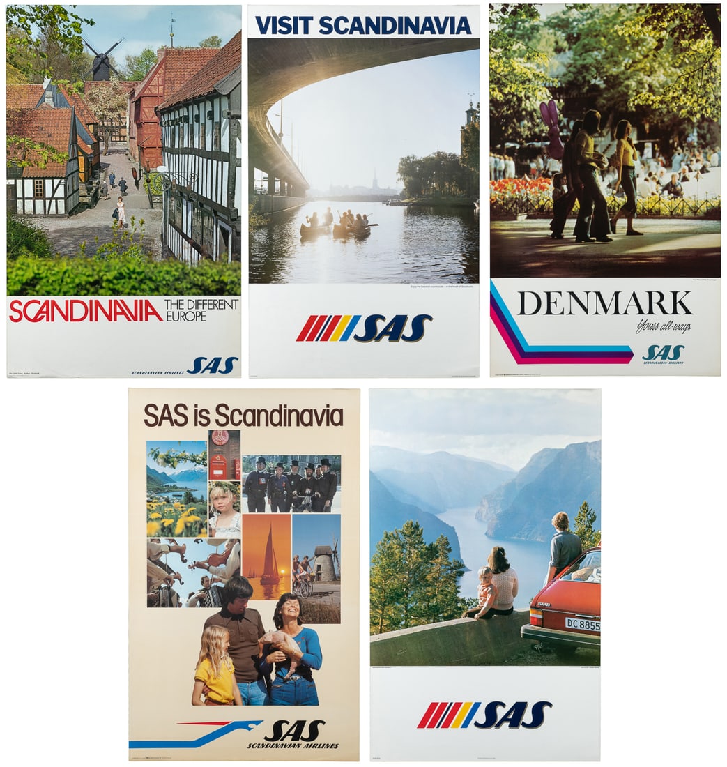 SAS / Scandinavian Airlines. Twelve posters. (1 of 6)