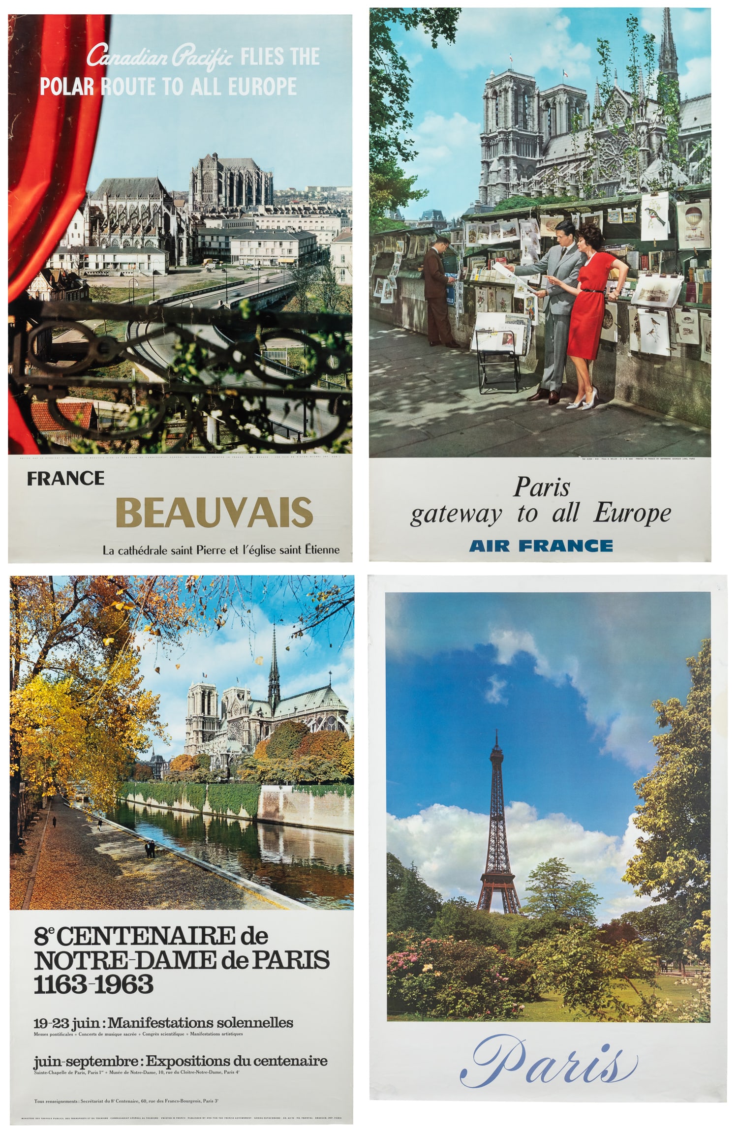 [FRANCE]. Group of 14 tourism posters and one pictorial map. (1 of 5)