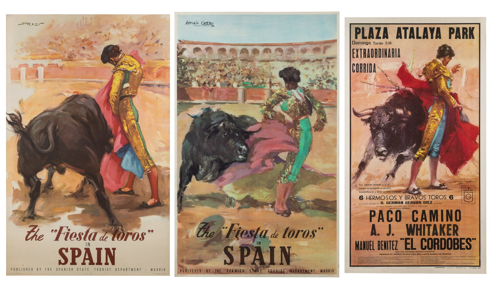 Trio of Spanish bullfighting posters. (1 of 4)