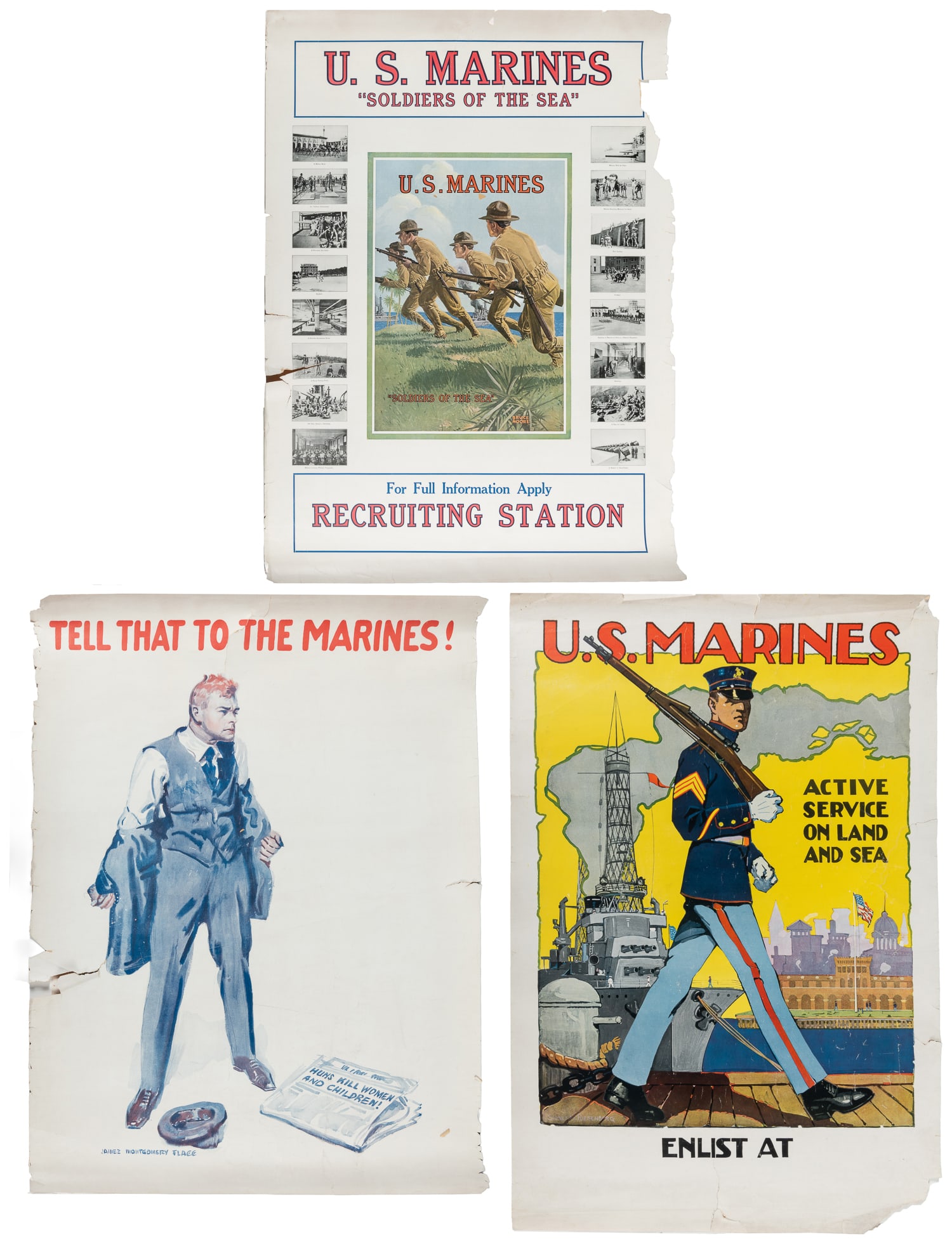 Three World War I Marines posters. (1 of 4)