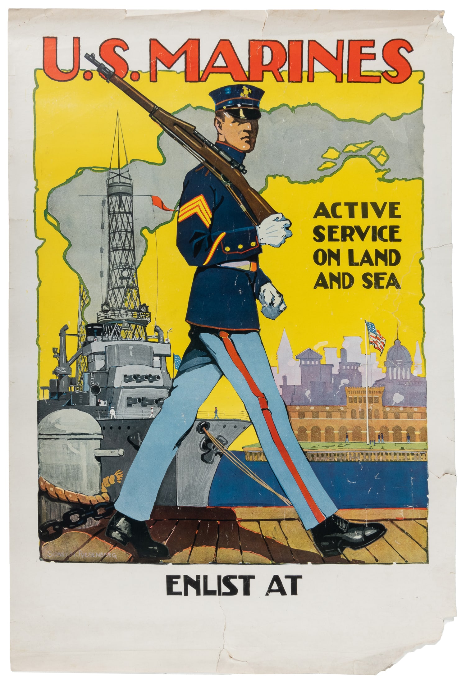 Three World War I Marines posters. - 3