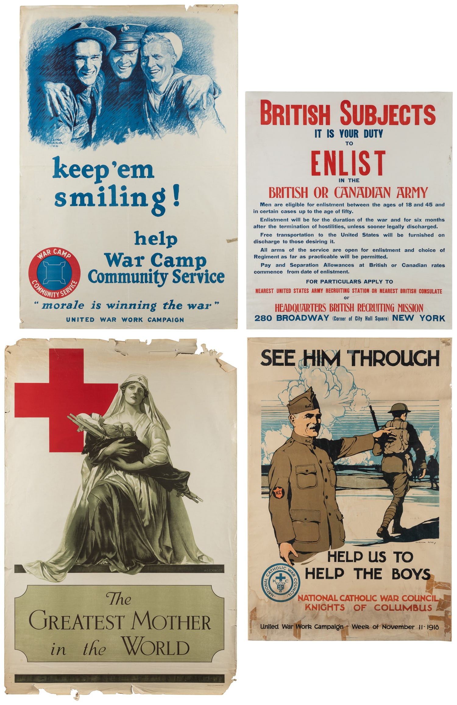 Eight WWI propaganda posters. V.p., ca. 1918. (1 of 5)