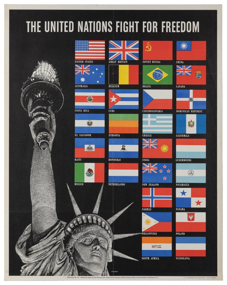BRODER, Steve (1906-1992). The United Nations Fight For Freedom. 1942. Washington: Government (1 of 1)