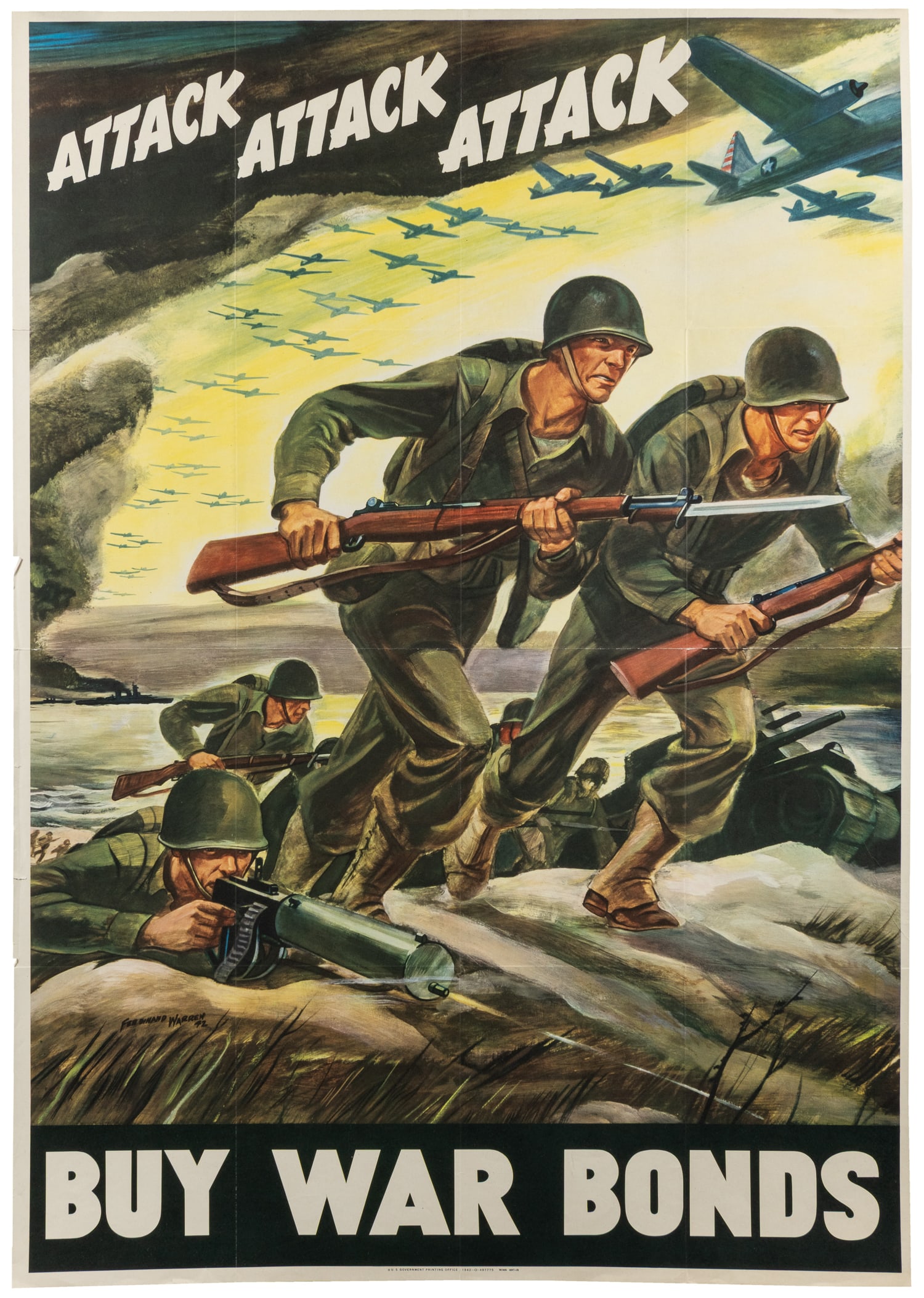 WARREN, Ferdinand. Attack Attack Attack. 1942. (1 of 1)