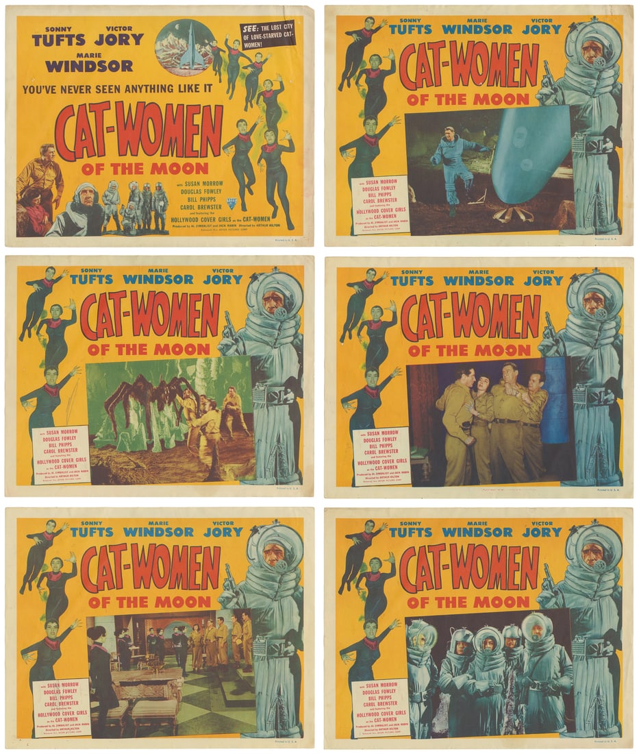 Cat-Women of the Moon. Title lobby card and five lobby cards. 1953. (1 of 7)