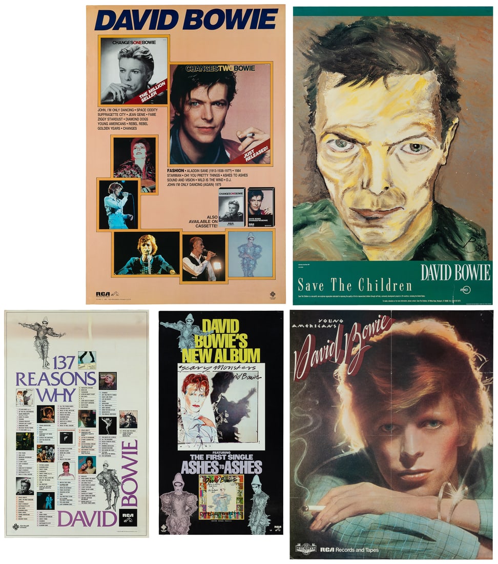 David Bowie. Four album and one non-profit promotional posters. (1 of 6)