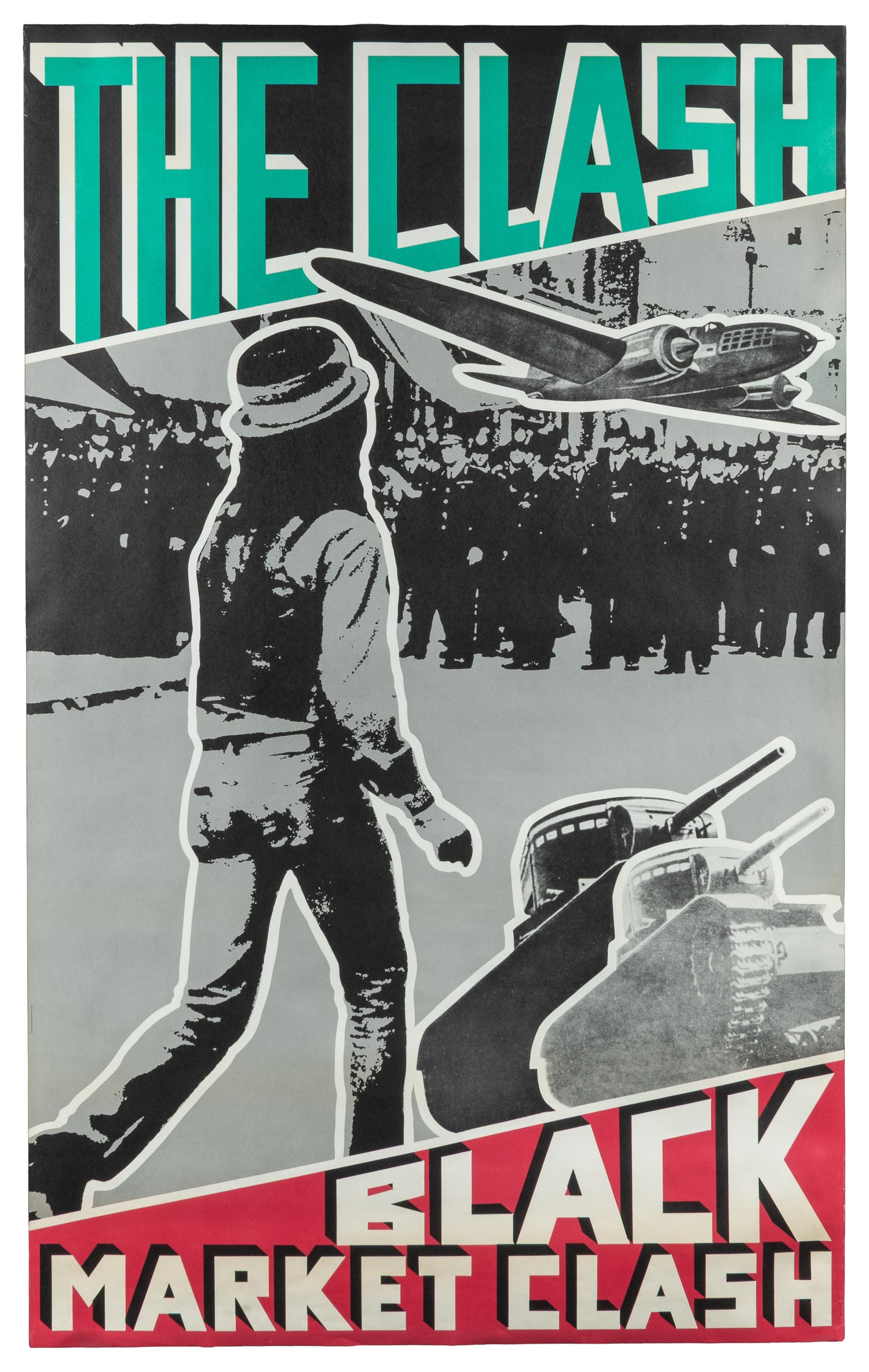 The Clash / Black Market Clash. [1980].: The Clash / Black Market Clash. [1980]. A US promotional poster for the Black Market Clash EP, featuring B-sides and imports. Paper. 48 x 29 1/2".