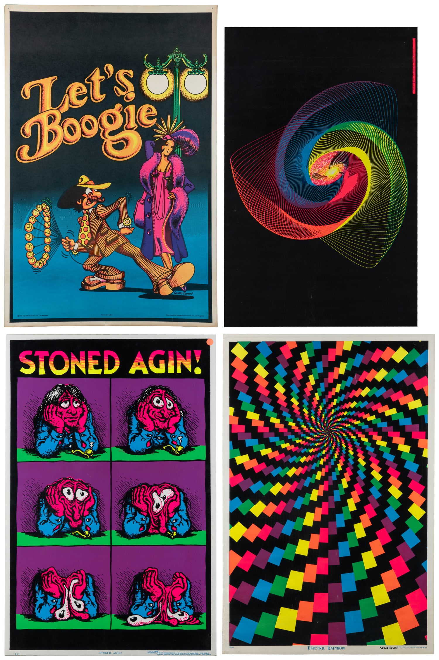 Four Seventies culture blacklight posters. 1971-1973 (1 of 5)