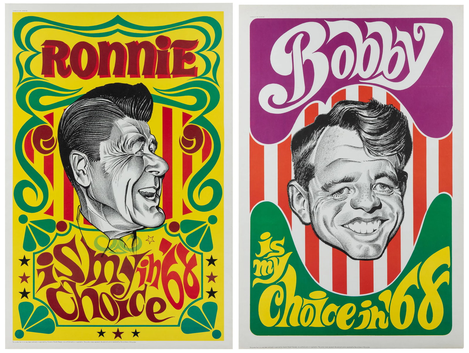 Ronnie Is My Choice in ‘68 / Bobby Is My Choice. Two posters. 1967. (1 of 3)