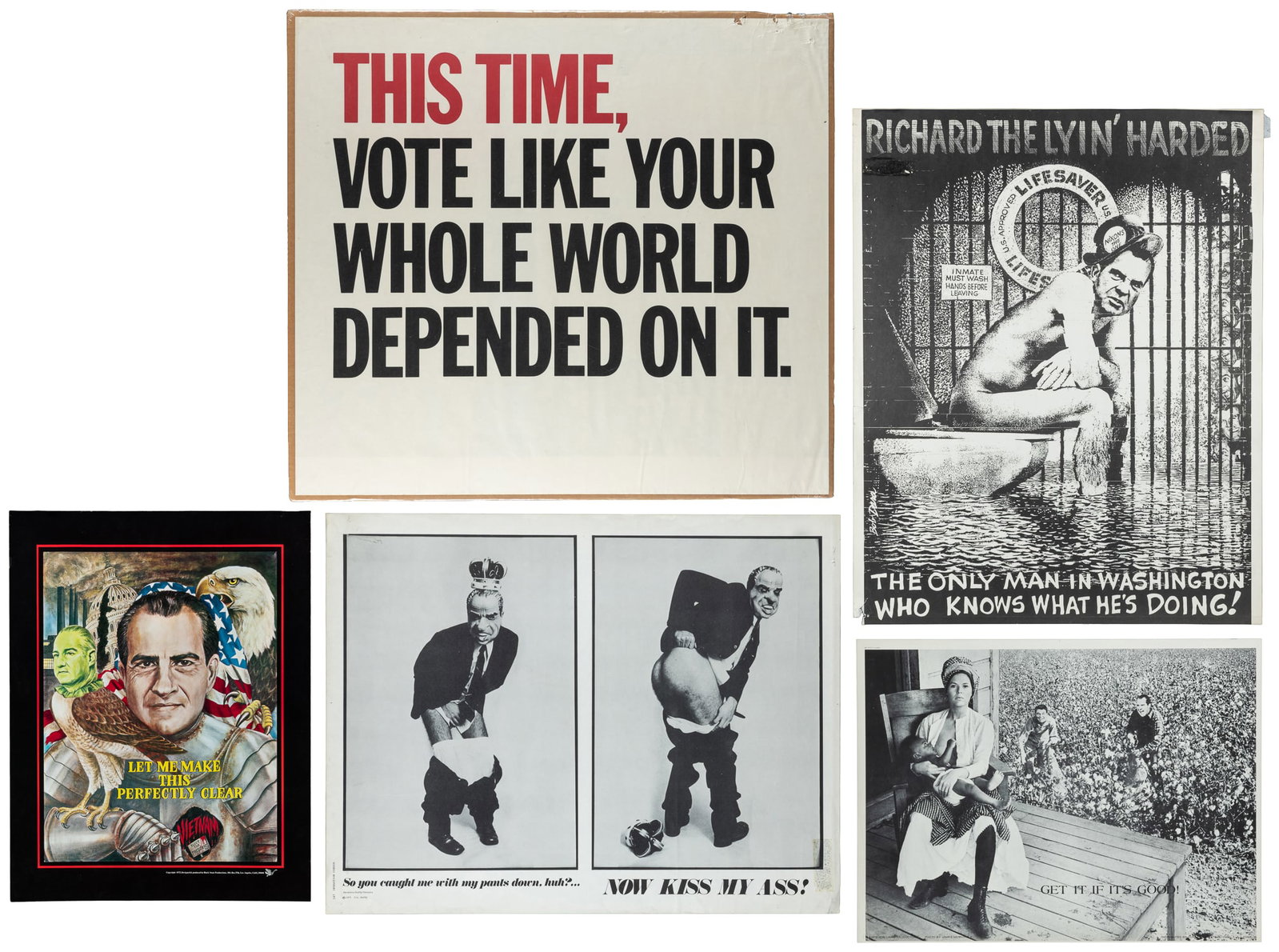 Group of Richard Nixon Protest Posters and Campaign Materials. 1970-1973 (1 of 6)
