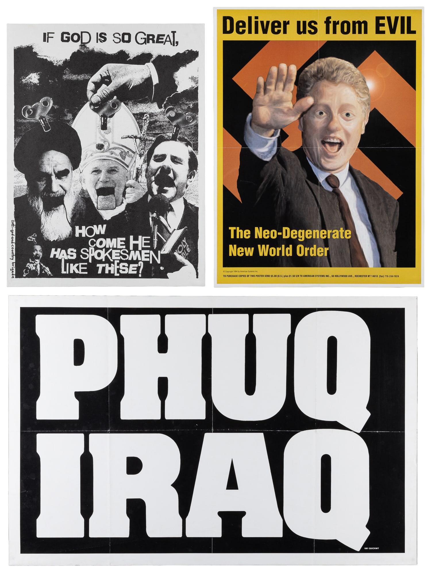 Trio of 1990's Political Protest Posters. 1991-1994. (1 of 4)