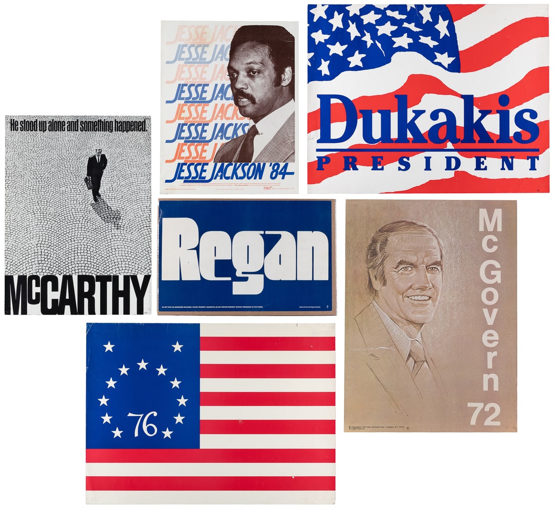 Group of 13 1970s and 1980s presidential campaign posters. (1 of 7)