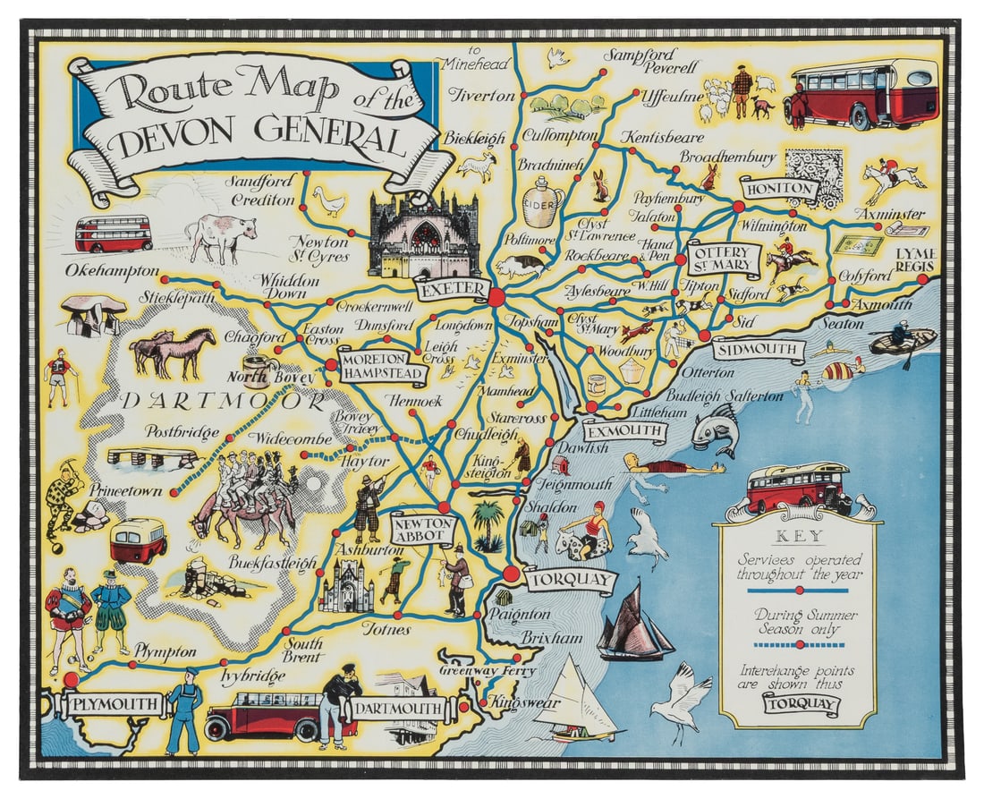 Route Map of the Devon General. (1 of 1)