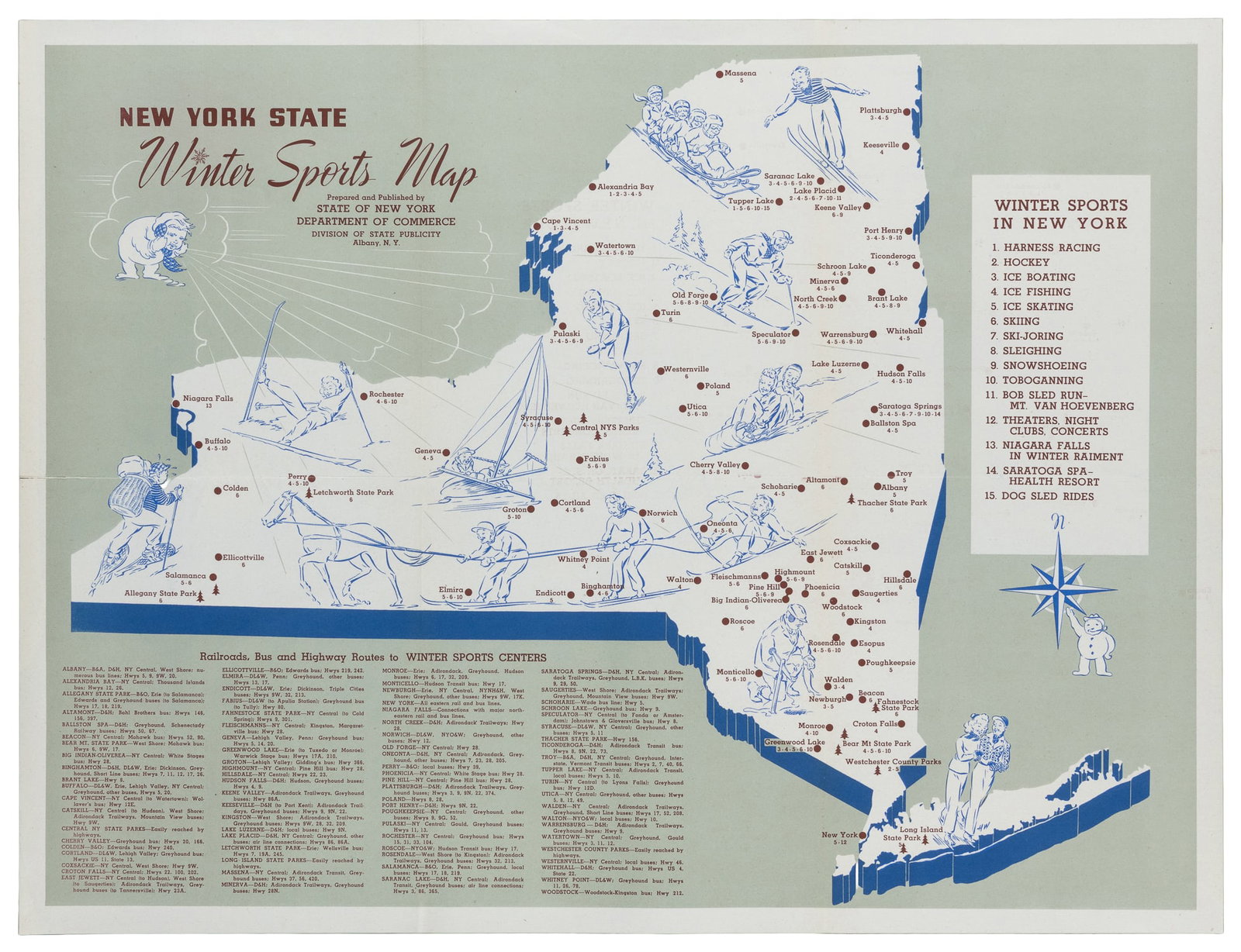 New York State Winter Sports Map. (1 of 1)