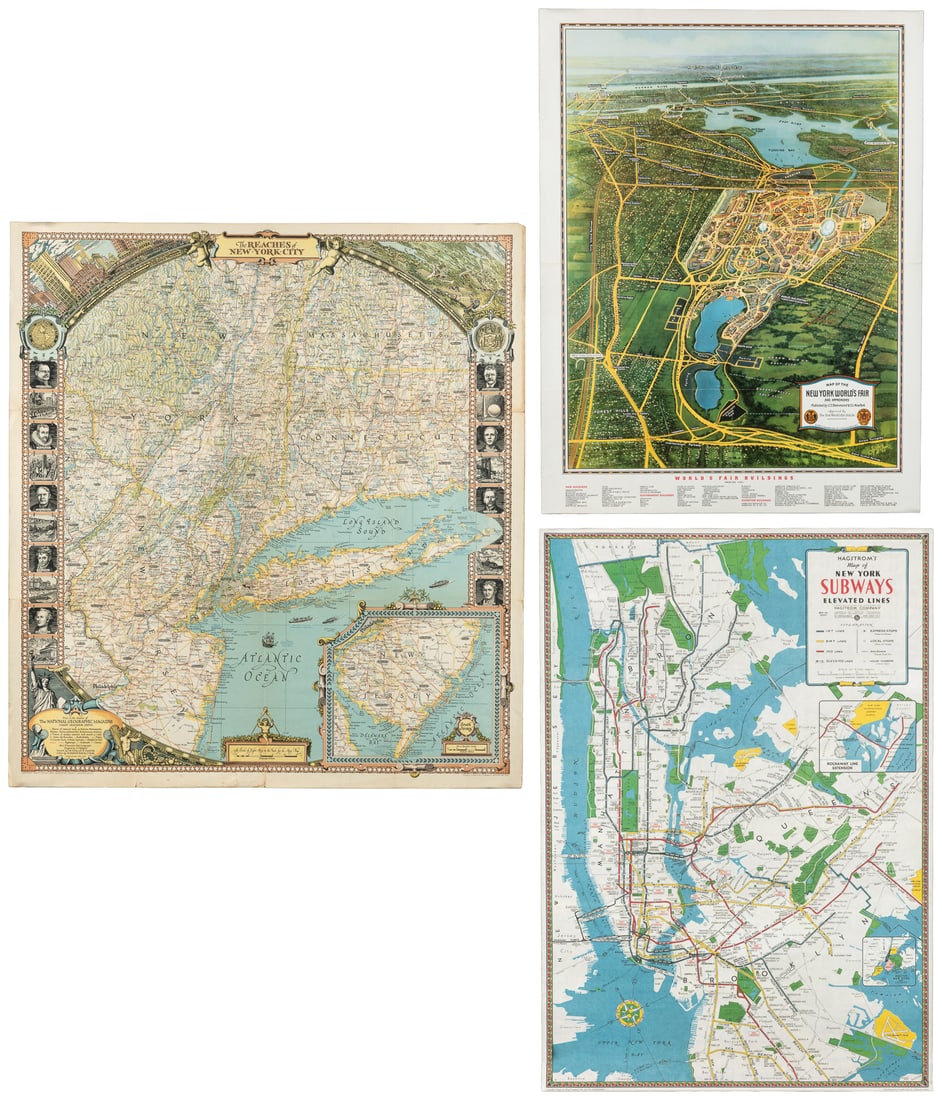 [NEW YORK]. Two pictorial maps. (1 of 4)