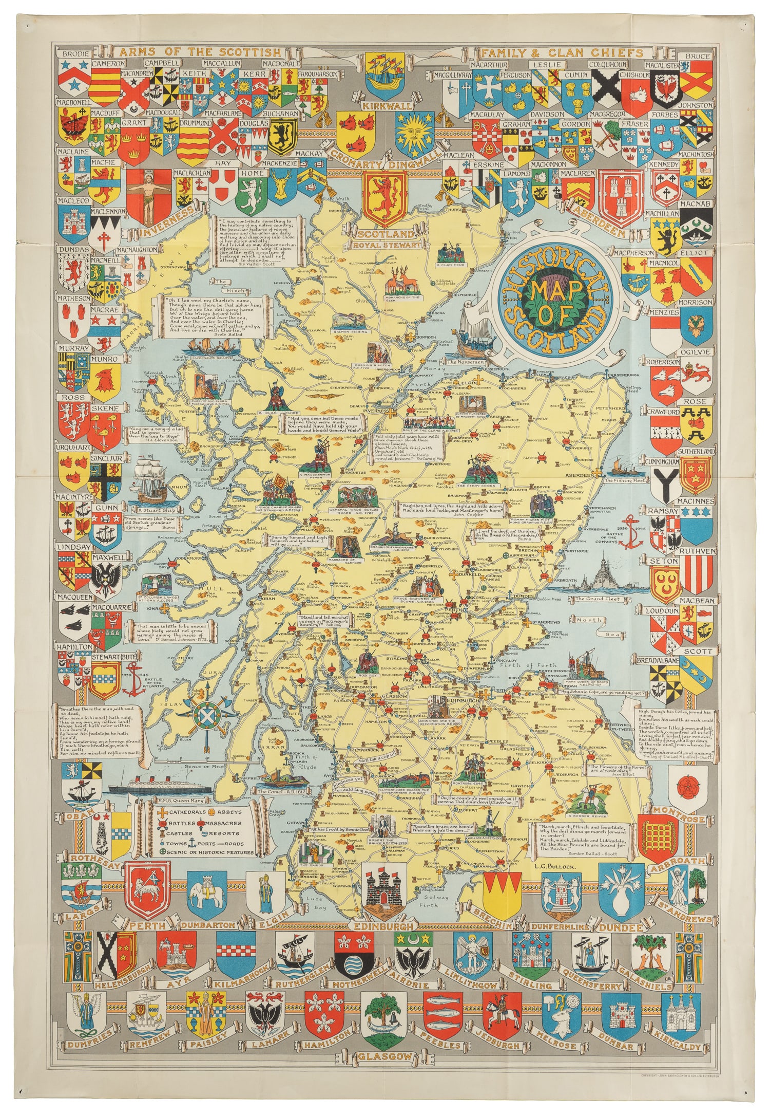 BULLOCK, L.G. Historical Map of Scotland. (1 of 1)