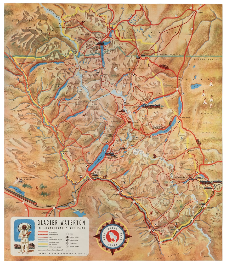 WESSEL. Glacier-Waterton International Peace Park. 1952. (1 of 1)