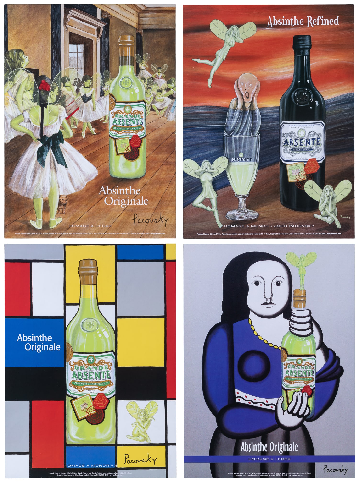 PACOVSKY, John. Absente Liqueur Absinthe Homage Posters. 2006/2008. (1 of 12)