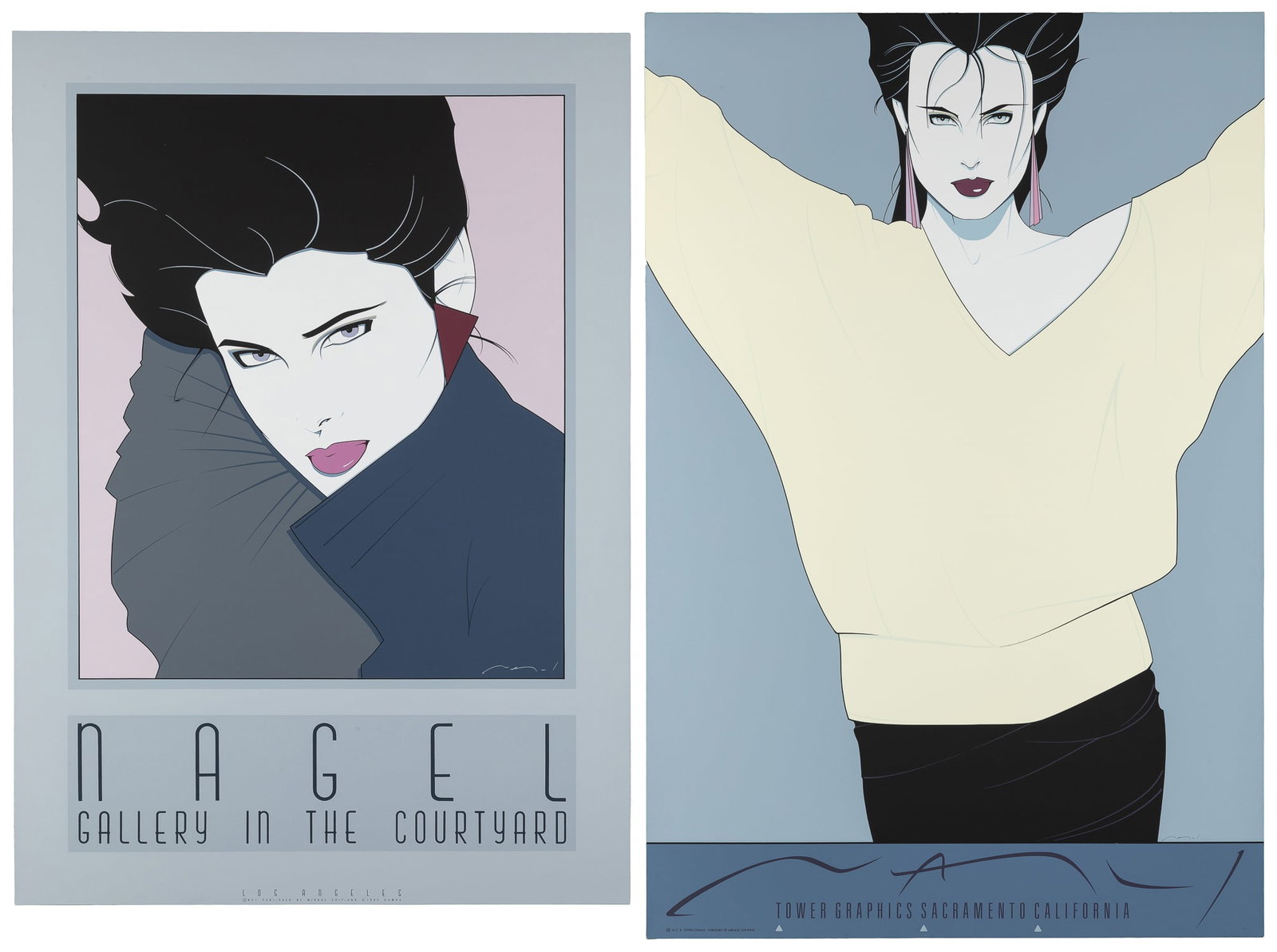 NAGEL, Patrick (1945-984). Pair of Exhibition Serigraphs. 1985/86. Mirage Editions. (1 of 3)