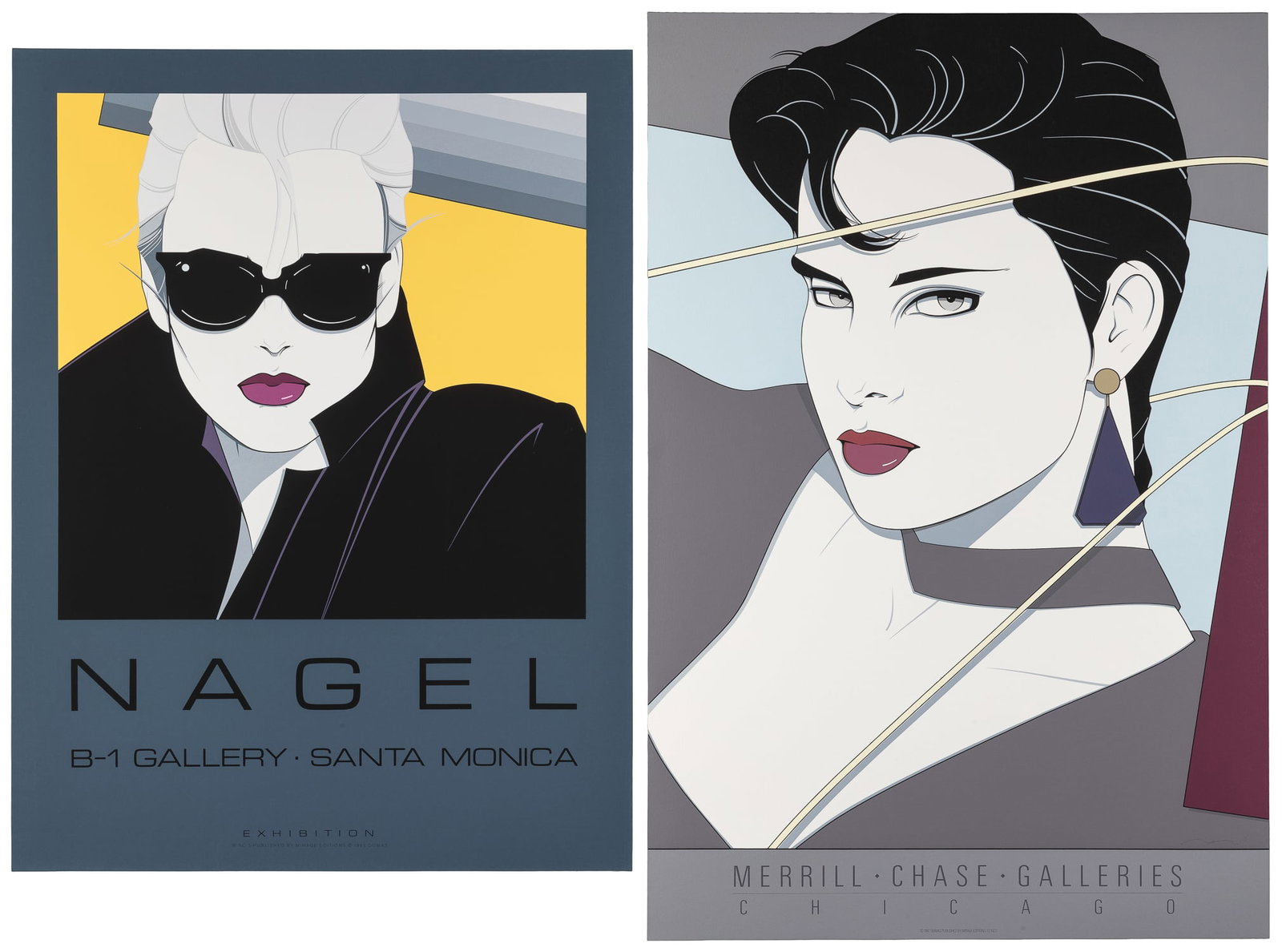 NAGEL, Patrick (1945-984). Pair of Exhibition Serigraphs. 1985/1987. Mirage Editions. (1 of 3)