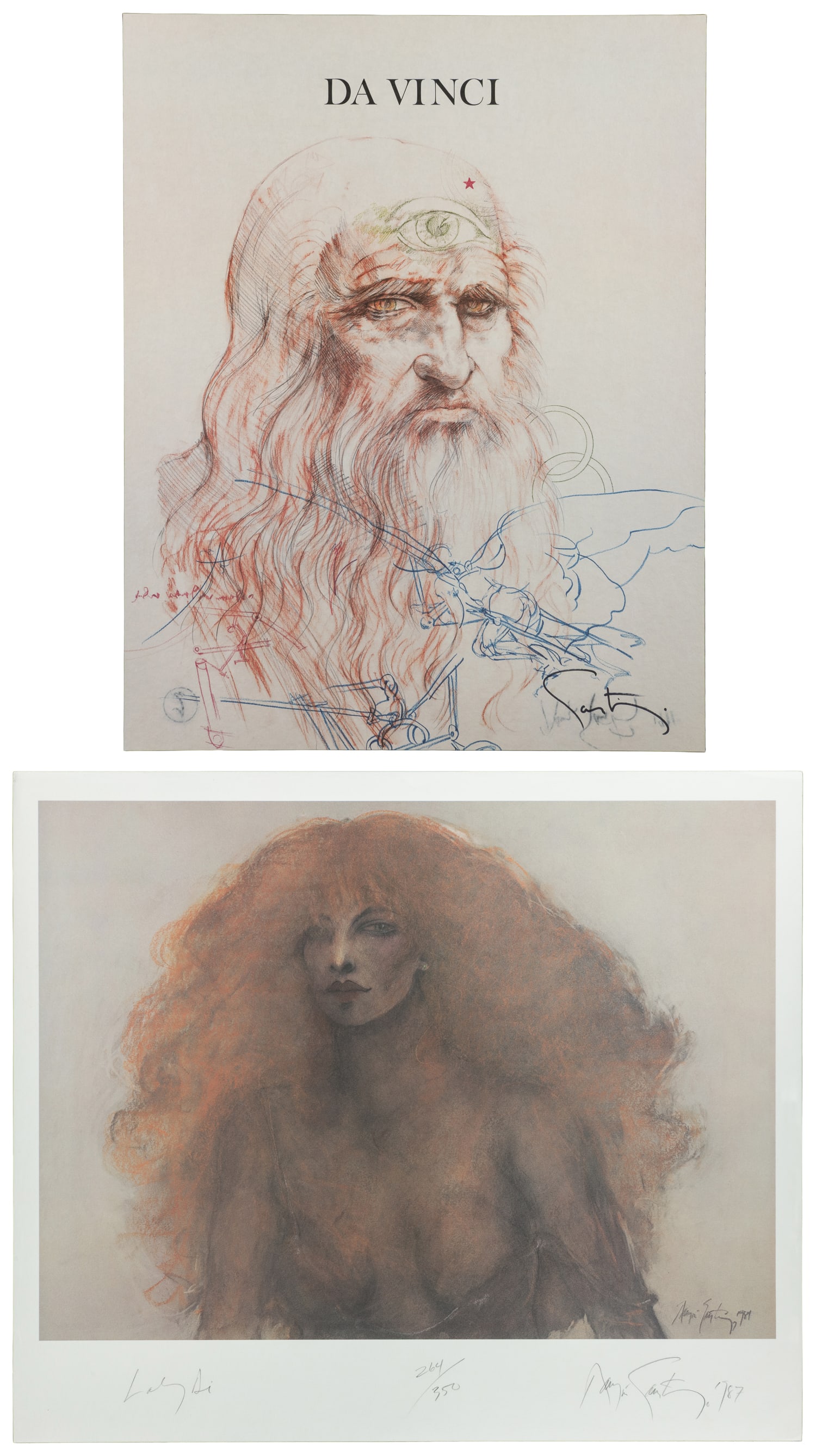 SANTIAGO, Ramon (1943-2001). Pair of Ramon Santiago Signed Lithographs. Circa 1990. (1 of 3)