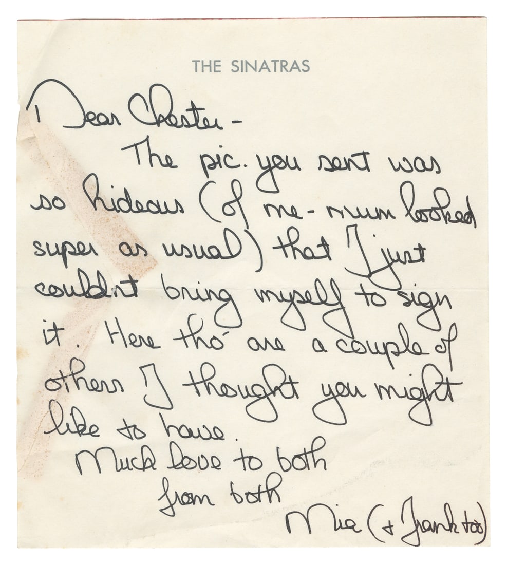 FARROW, Mia (b. 1945) Signed Letter to Chester Morris. (1 of 1)