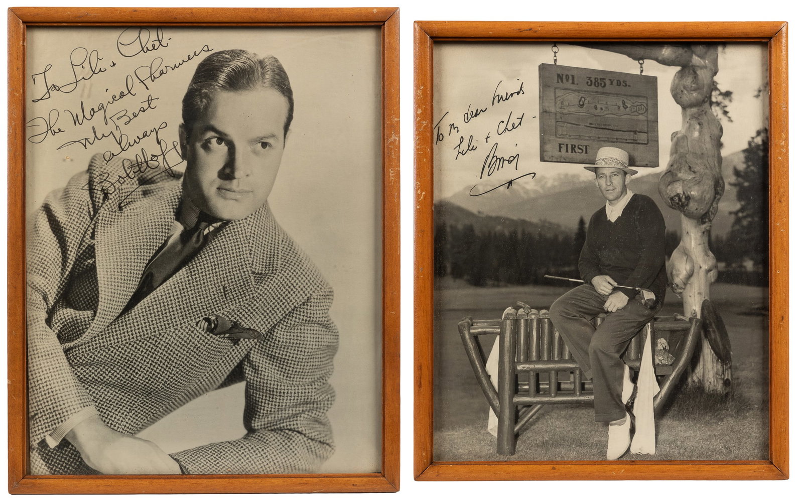HOPE, Bob (1903 - 2003) and CROSBY, Bing (1903 - 1977). Signed Portrait Photographs., ca. mid-20th (1 of 3)