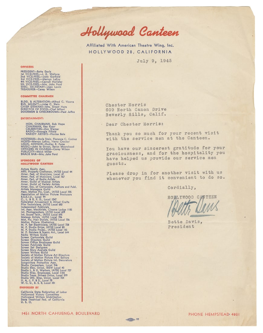 Chester Morris' USO Performance Archive. - 2