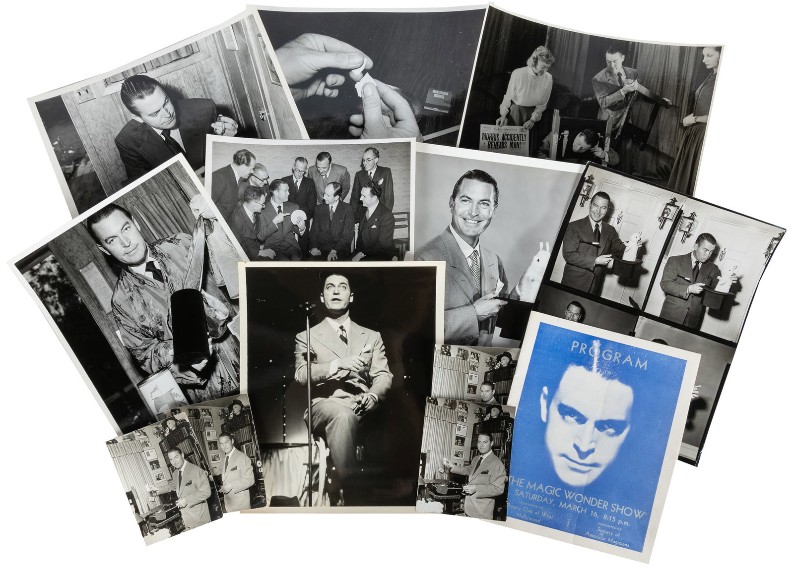 [MAGIC]. MORRIS, Chester (1901 - 1970). "The Mysterious Morris" Magic Performance Photograph (1 of 1)
