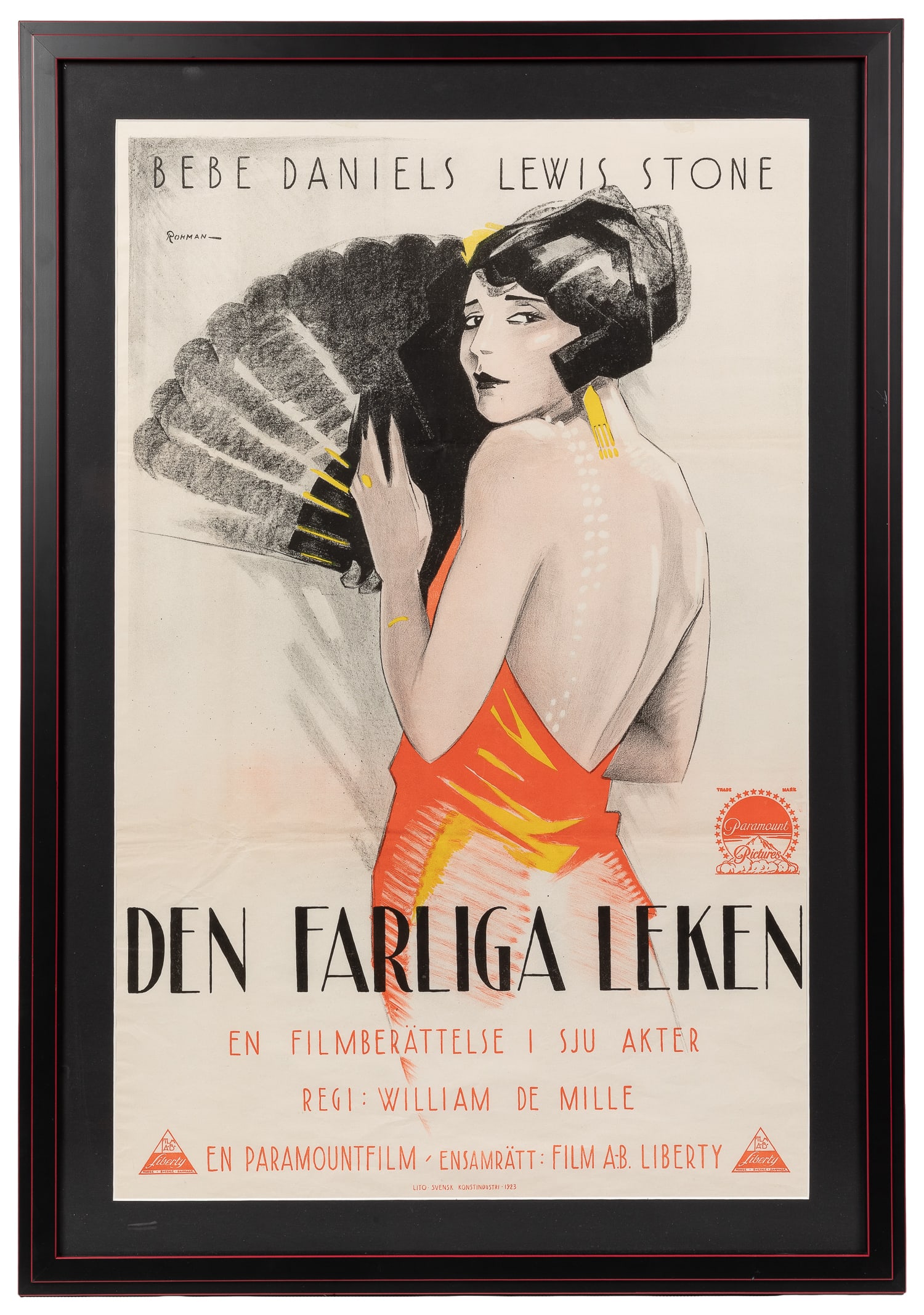 Den Farliga Leken ("The World's Applause"). [Sweden: Paramount PIctures/Film AB, 1923]. (1 of 1)