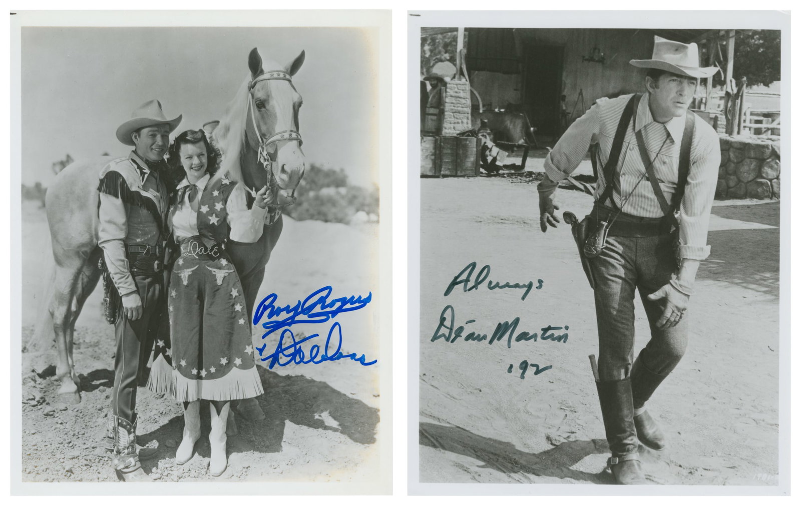 Dean Martin and Roy Rogers signed photos. (1 of 3)
