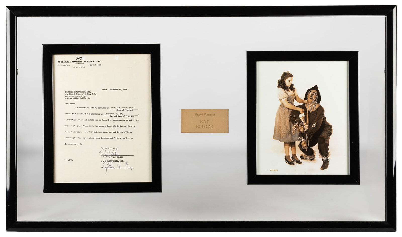 Ray Bolger signed contract. (1 of 2)