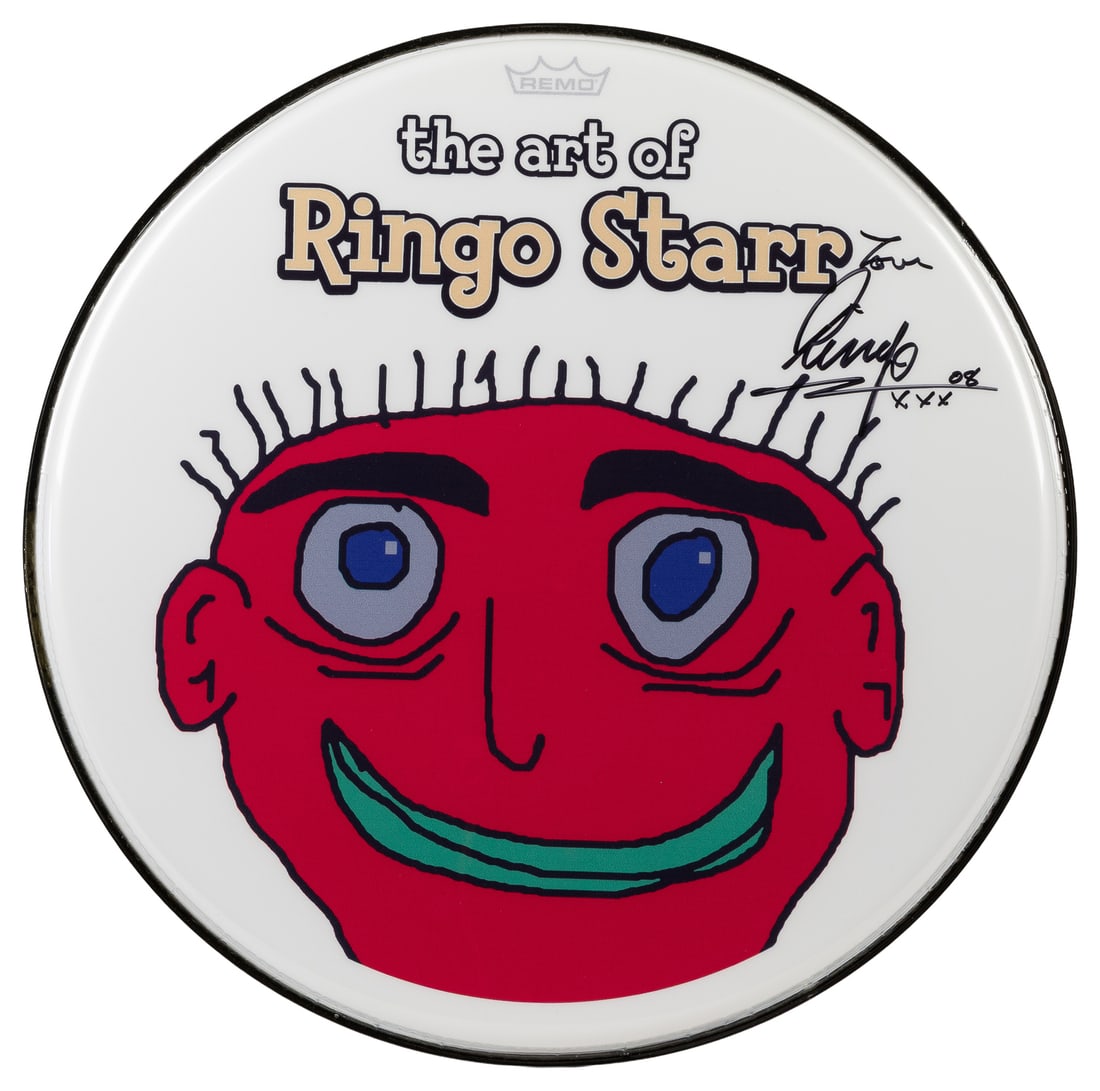 Ringo Starr "The Art of Ringo Starr" signed drumhead. (1 of 2)