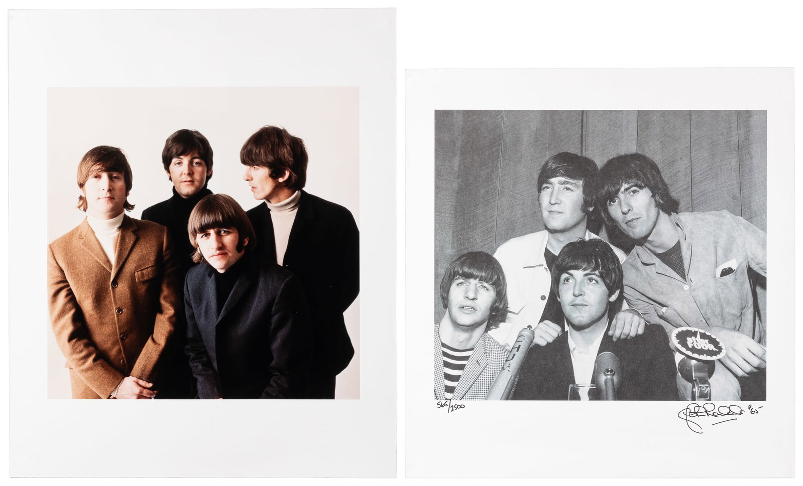 [BEATLES]. ROWLANDS, John and DICKSON, Nigel. Pair of Beatles Group Portraits. Circa 1965 [later (1 of 3)