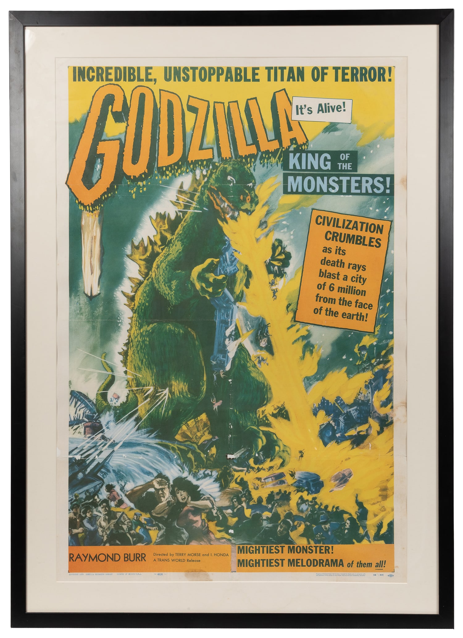Godzilla. Godzilla Releasing Company, 1956. (1 of 1)