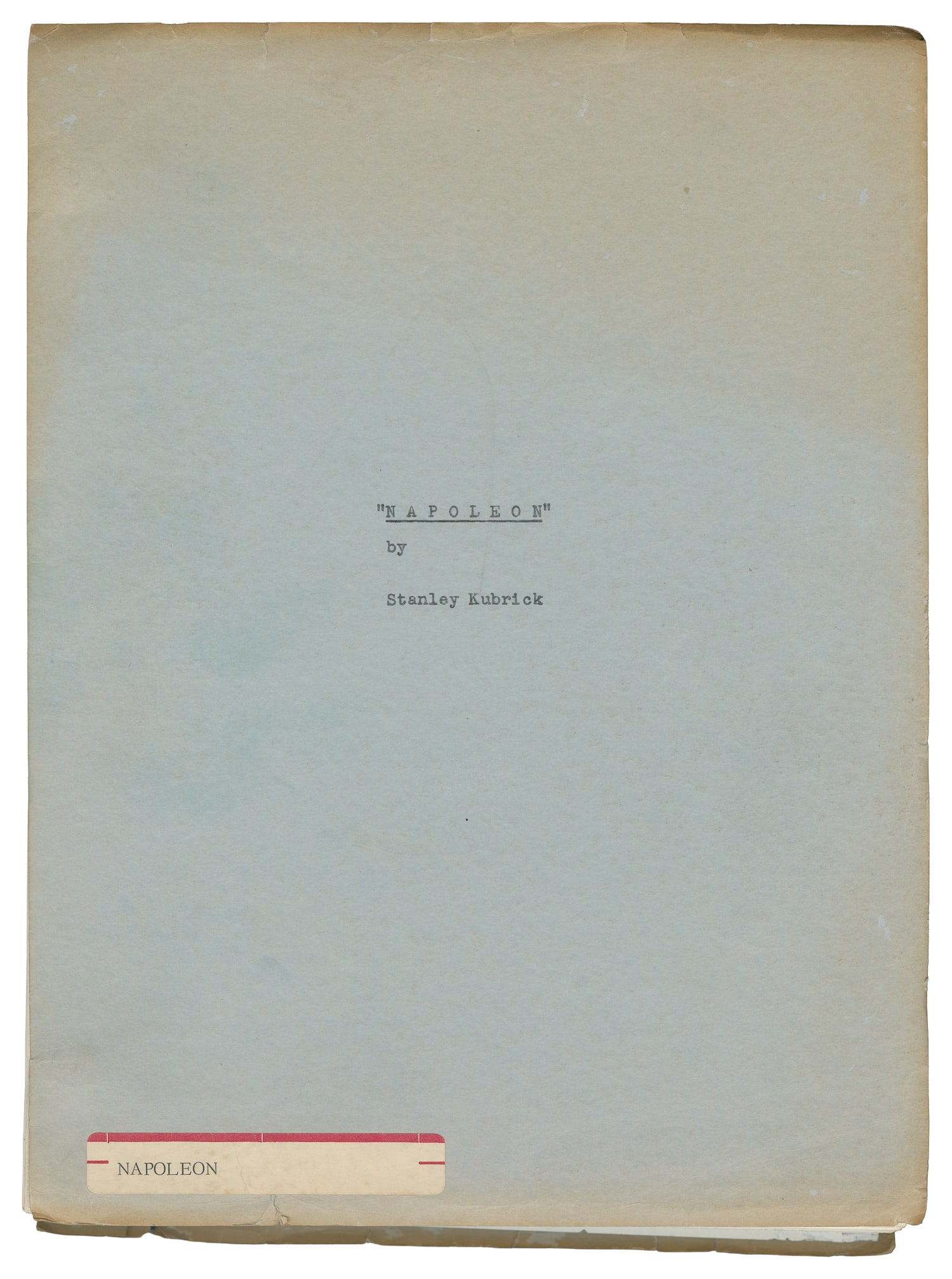 KUBRICK, Stanley (1928-1999). Napoleon. A Screenplay by Stanley Kubrick. [N.p.], September 29th, (1 of 2)