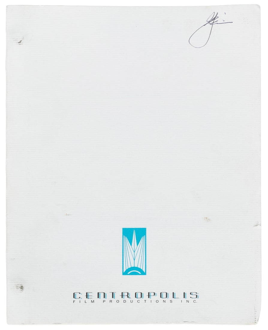 [JEIN, Gregory (1945-2022)]. Stargate. Centropolis Film Production Inc., 1993.: [JEIN, Gregory (1945-2022)]. Stargate. Centropolis Film Production Inc., 1993. 4to (11 x 8 1/2"). 120pp. Original Centropolis printed wrappers three-hole-punched with brads. Second Draft screenplay