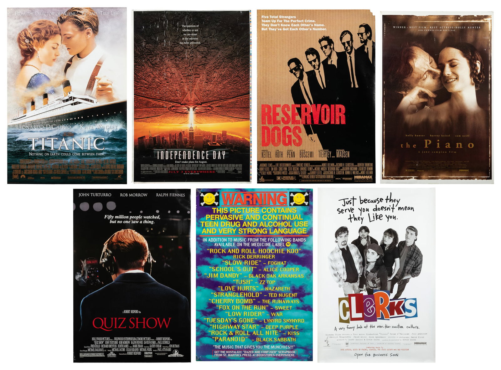 Popular 90s Film Posters including Titanic. American, 1990s. (1 of 8)