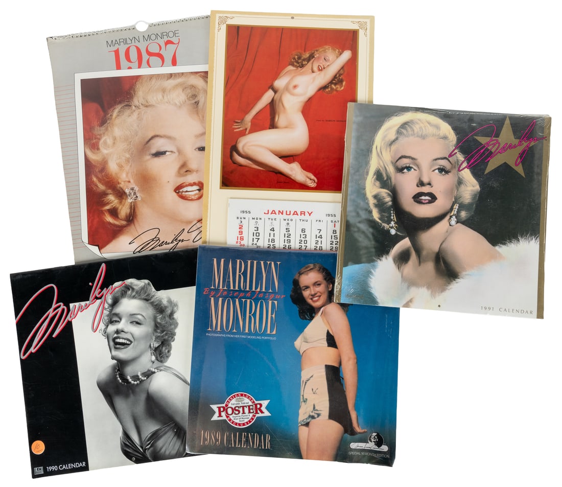 [MONROE, Marilyn (1926-1962), subject]. Group of 5 Color Calendars. [V.p., ca. 20th century]. (1 of 1)