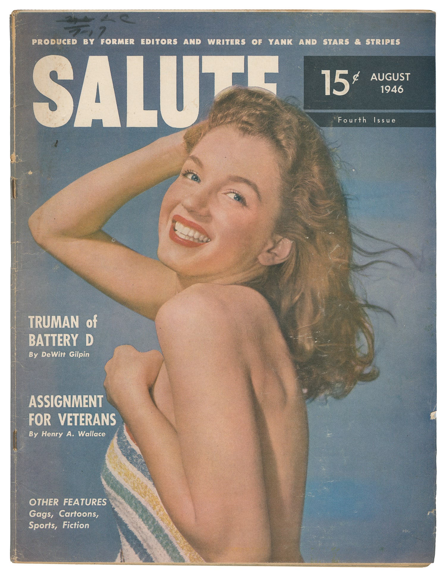 [MONROE, Marilyn (1926-1962), subject]. Salute Magazine, August 1946. [New York: Vet Publishers, (1 of 1)