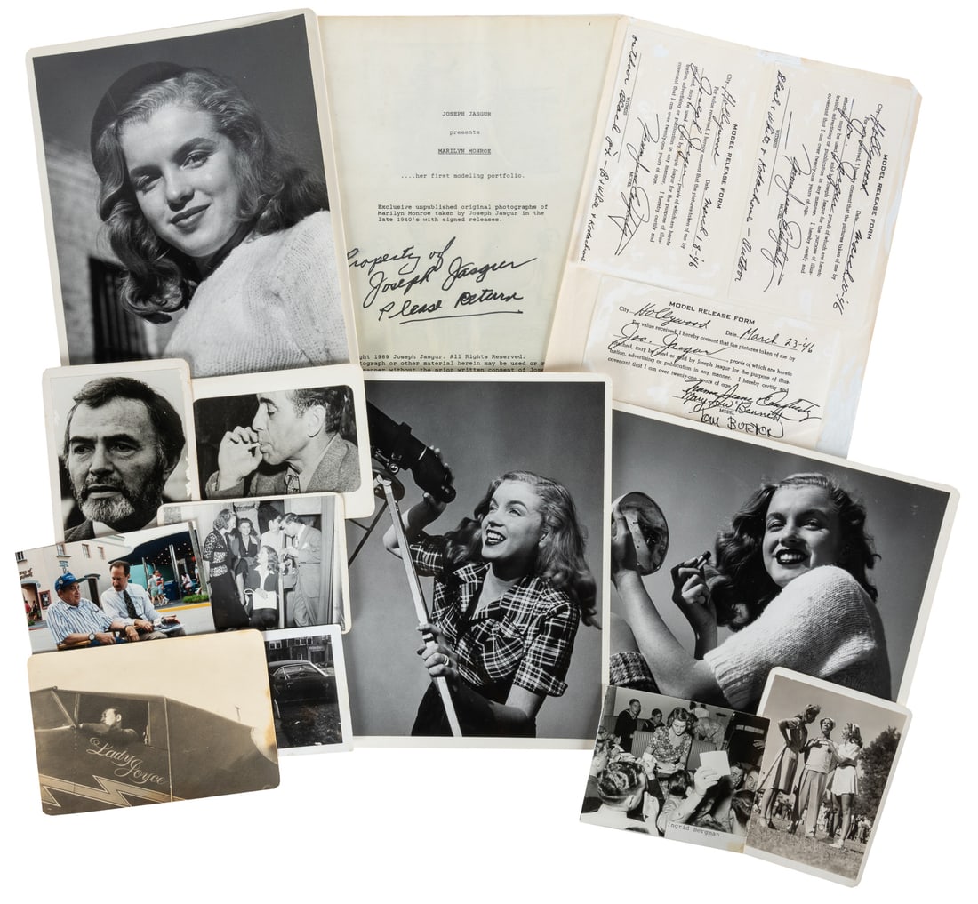 [MONROE, Marilyn]. Group of photographs by Joseph Jasgur, with ephemera and associated material. (1 of 1)